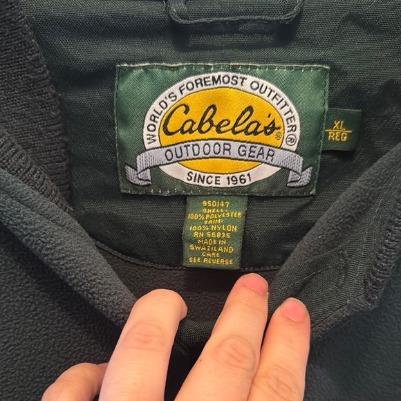 Cabela's Dark Green Lightweight Quarter zip Jacket - Picture 3 of 7